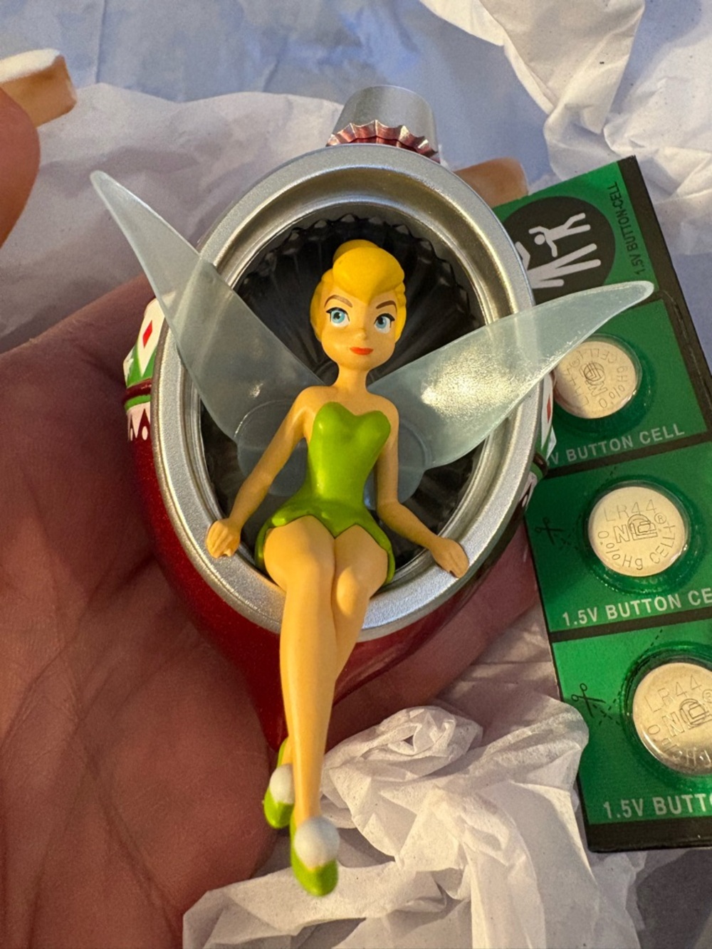 Ornament Tinker Bell Hallmark Disney Christmas, Tinker with Lights, Batteries - Picture 7 of 9